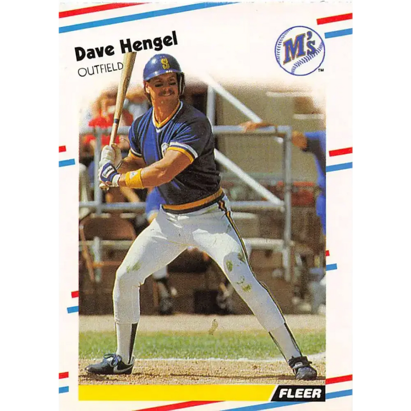 1988 Fleer #375 Dave Hengel EX Excellent RC Rookie Seattle Mariners Baseball Card - Baseball Card Single