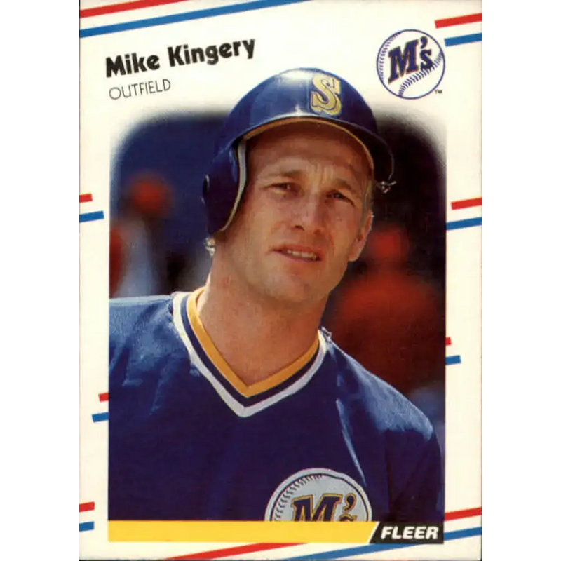 1988 Fleer #376 Mike Kingery EX Excellent Seattle Mariners Baseball Card - Baseball Card Single