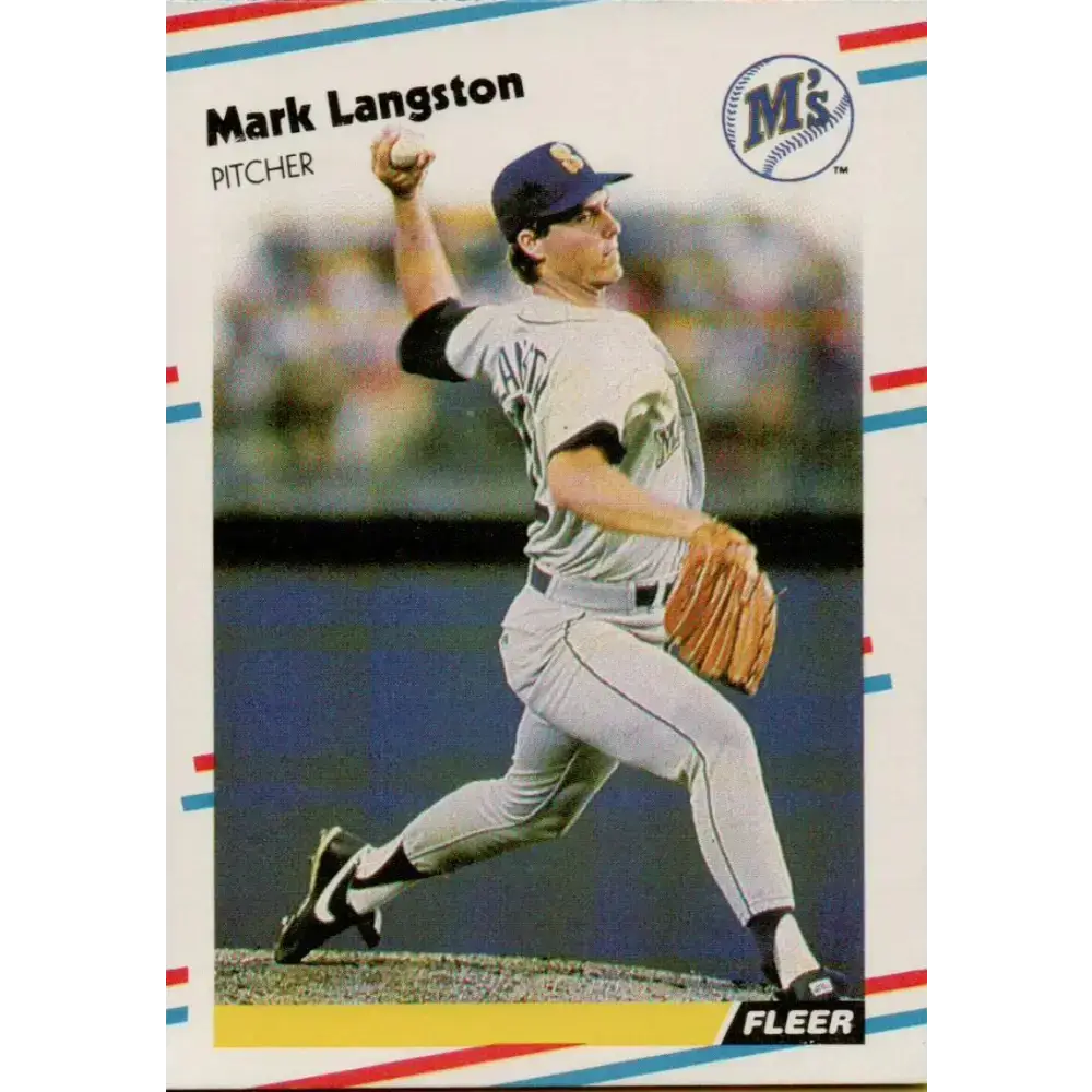 1988 Fleer #377 Mark Langston EX Excellent Seattle Mariners Baseball Card - Baseball Card Single