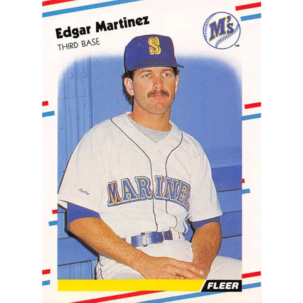 1988 Fleer #378 Edgar Martinez EX Excellent RC Rookie Seattle Mariners Baseball Card