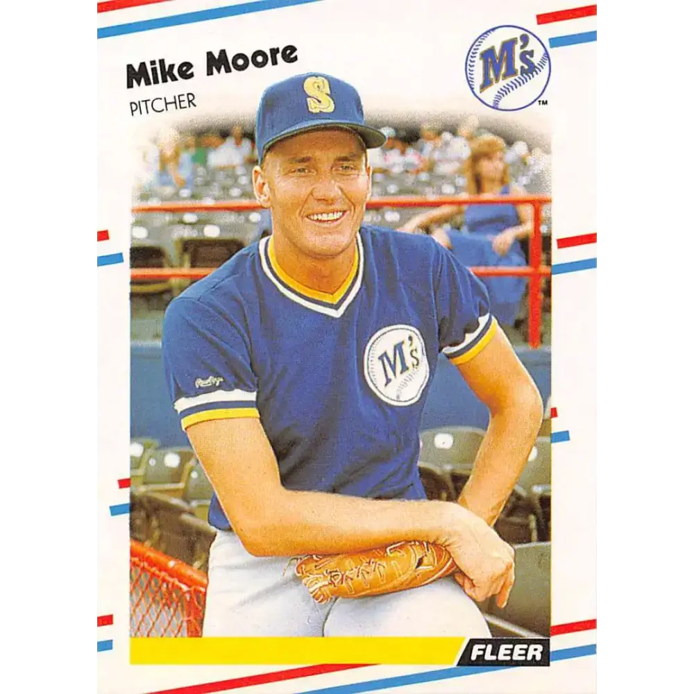 1988 Fleer #379 Mike Moore EX Excellent Seattle Mariners Baseball Card - Baseball Card Single