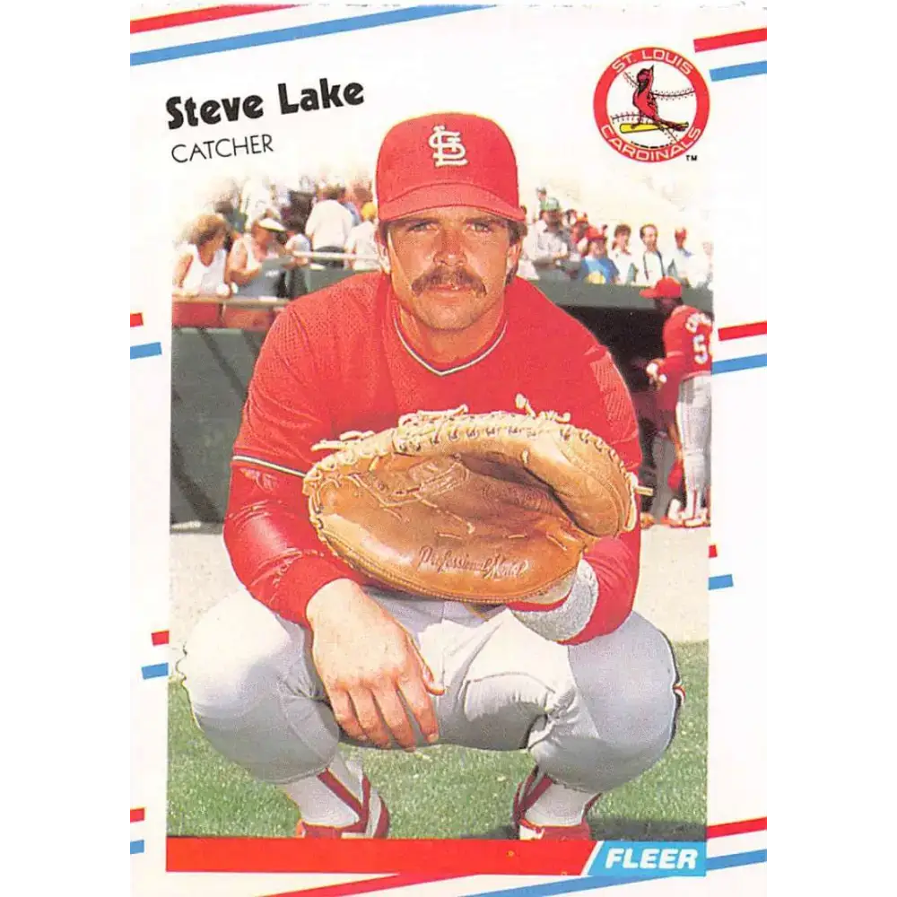 1988 Fleer #38 Steve Lake EX Excellent St. Louis Cardinals Baseball Card - Baseball Card Single