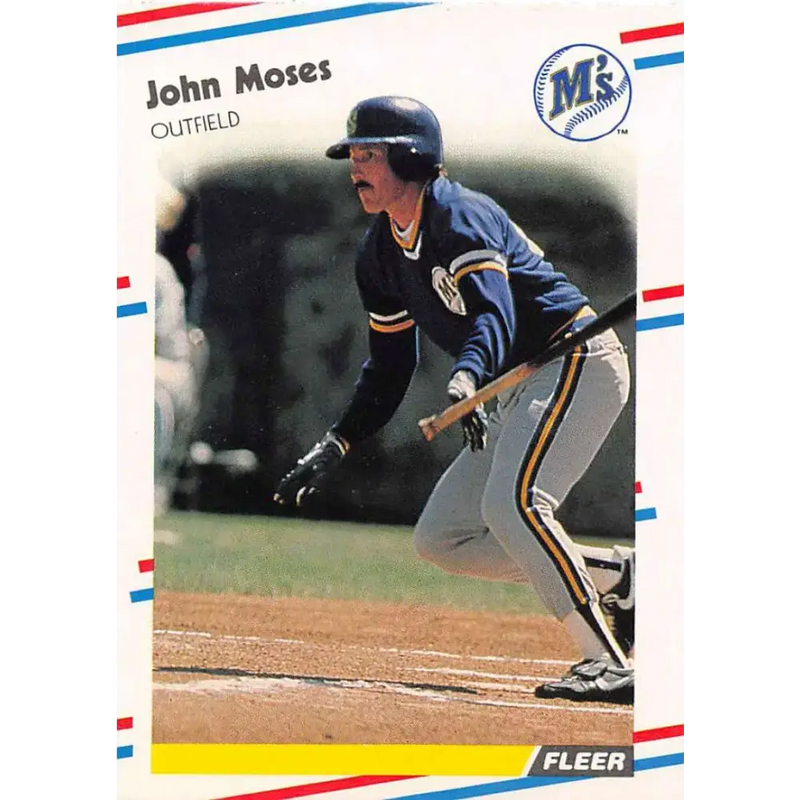 1988 Fleer #381 John Moses EX Excellent Seattle Mariners Baseball Card - Baseball Card Single