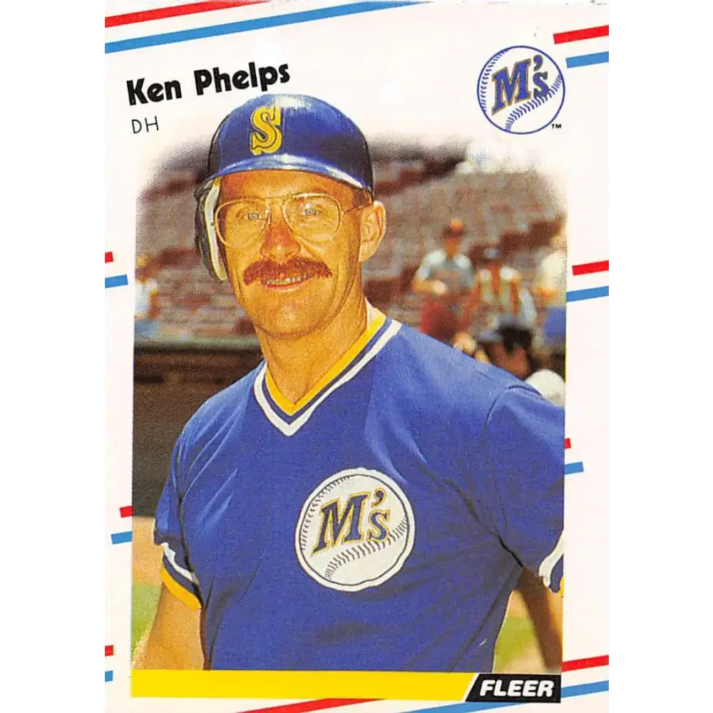 1988 Fleer #384 Ken Phelps EX Excellent Seattle Mariners Baseball Card - Baseball Card Single