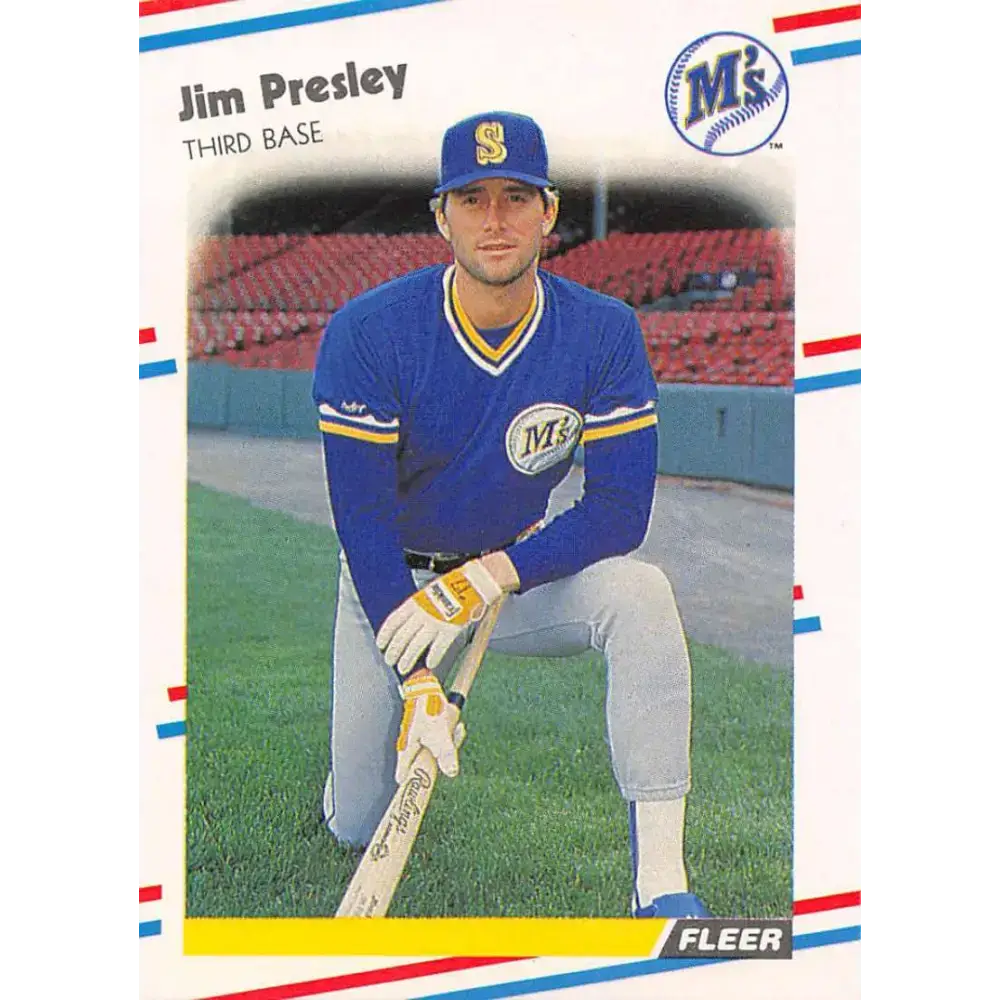 1988 Fleer #385 Jim Presley EX Excellent Seattle Mariners Baseball Card - Baseball Card Single