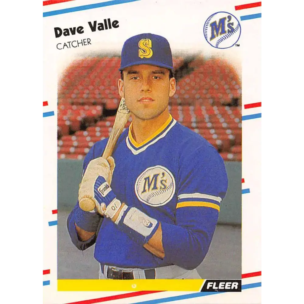 1988 Fleer #389 Dave Valle EX Excellent Seattle Mariners Baseball Card - Baseball Card Single