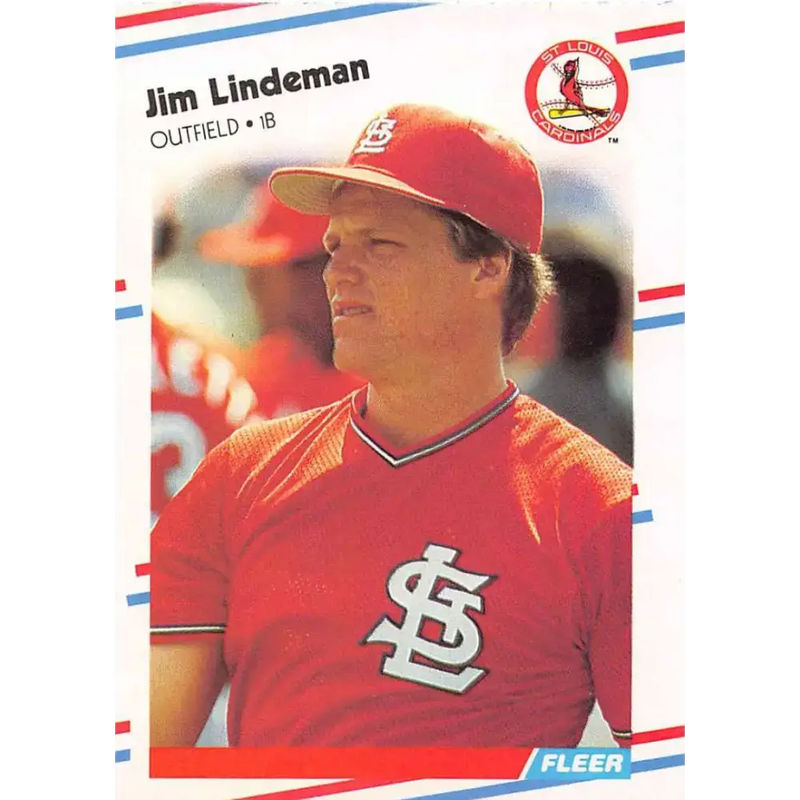 1988 Fleer #39 Jim Lindeman EX Excellent St. Louis Cardinals Baseball Card - Baseball Card Single