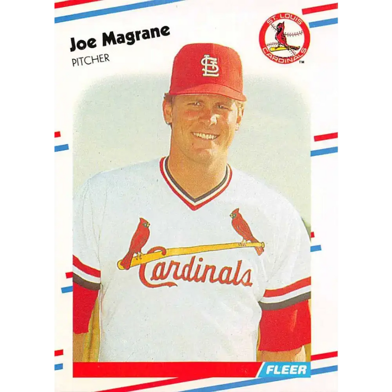 1988 Fleer #40 Joe Magrane EX Excellent RC Rookie St. Louis Cardinals Baseball Card - Baseball Card Single