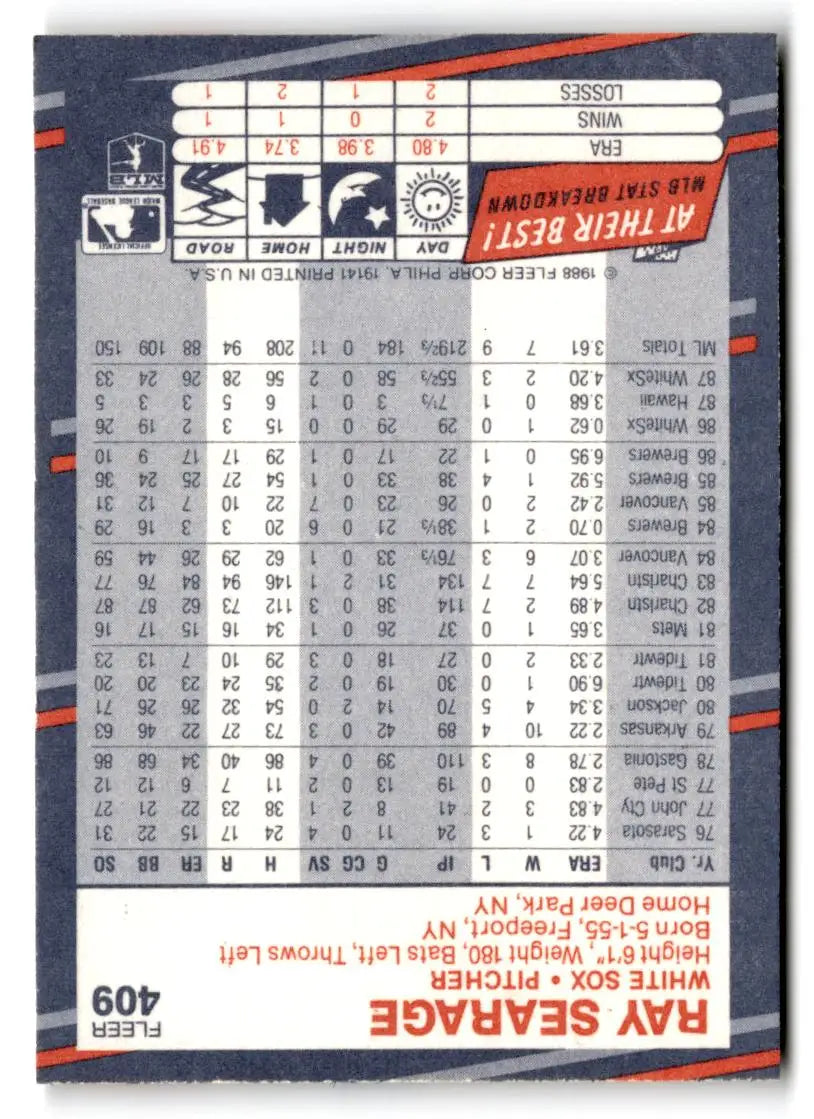 1988 Fleer #409 Ray Searage - Baseball Card Single