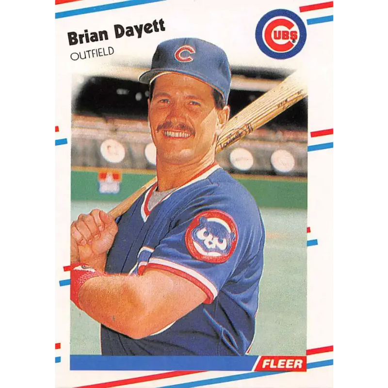 1988 Fleer #416 Brian Dayett EX Excellent Chicago Cubs Baseball Card - Baseball Card Single