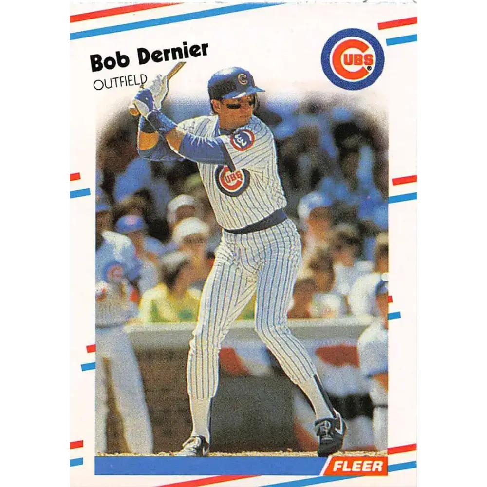 1988 Fleer #417 Bob Dernier EX Excellent Chicago Cubs Baseball Card - Baseball Card Single