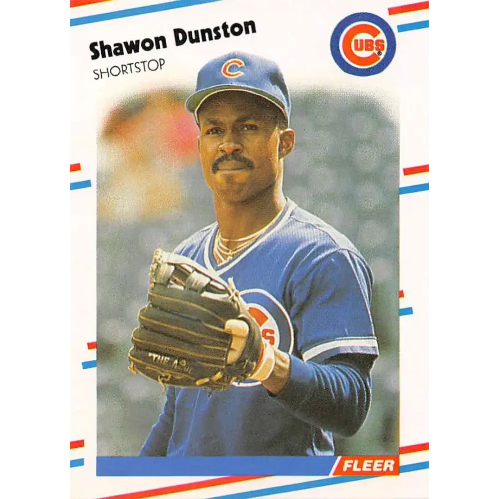 1988 Fleer #419 Shawon Dunston EX Excellent Chicago Cubs Baseball Card - Baseball Card Single