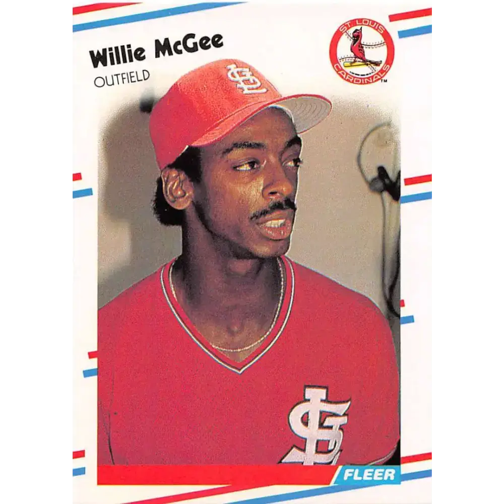 1988 Fleer #42 Willie McGee EX Excellent St. Louis Cardinals Baseball Card - Baseball Card Single