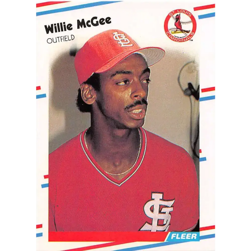1988 Fleer #42 Willie McGee EX Excellent St. Louis Cardinals Baseball Card - Baseball Card Single
