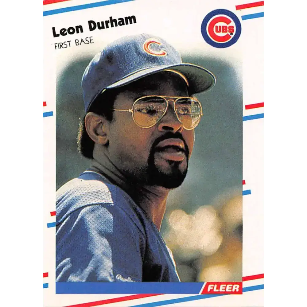 1988 Fleer #420 Leon Durham EX Excellent Chicago Cubs Baseball Card - Baseball Card Single