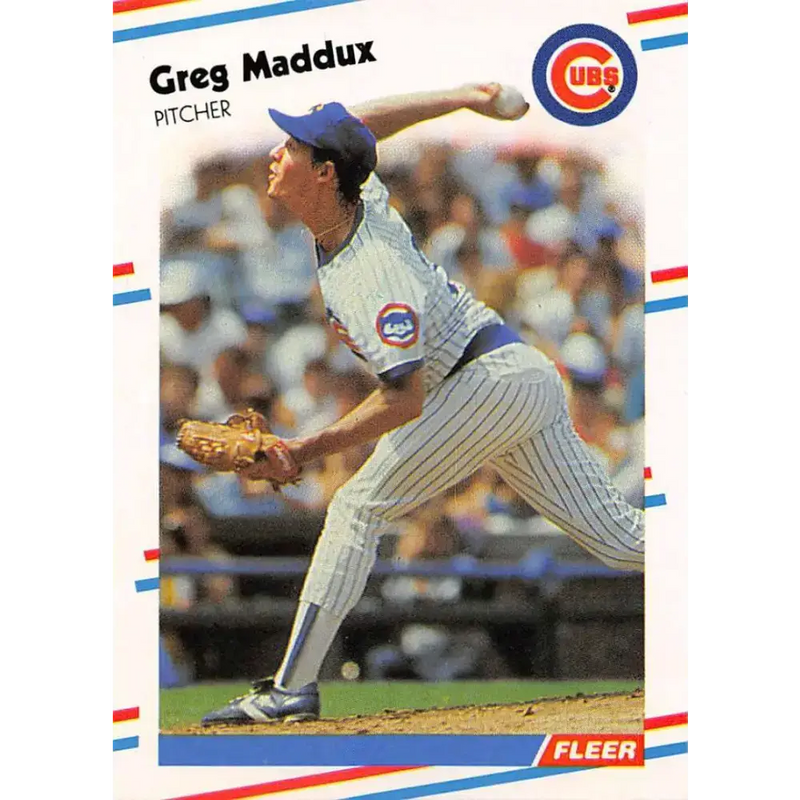 1988 Fleer #423 Greg Maddux EX Excellent Chicago Cubs Baseball Card - Baseball Card Single