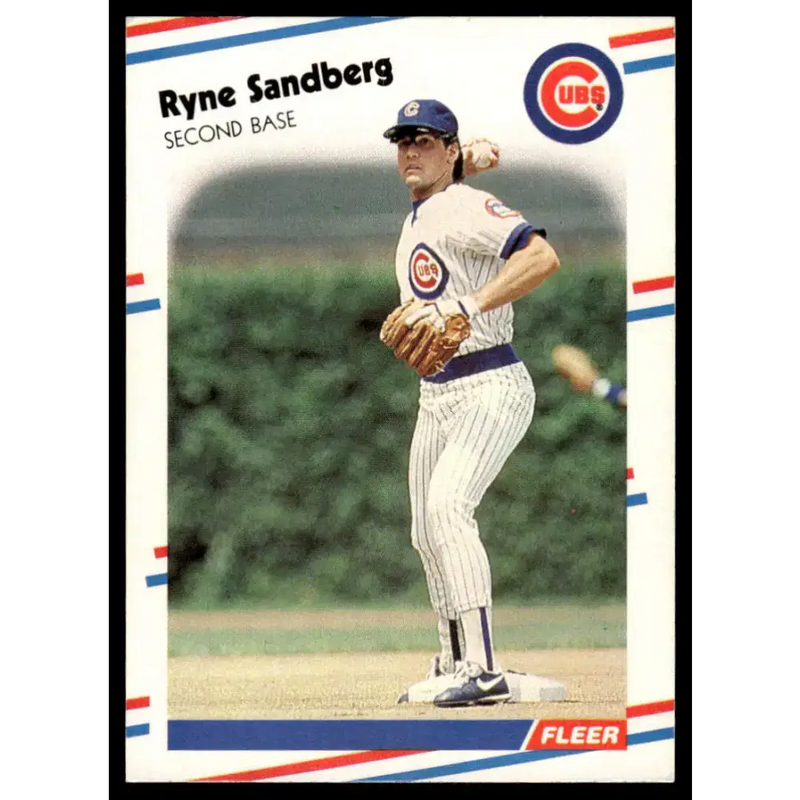 1988 Fleer #431 Ryne Sandberg EX Chicago Cubs Baseball Card - Baseball Card Single