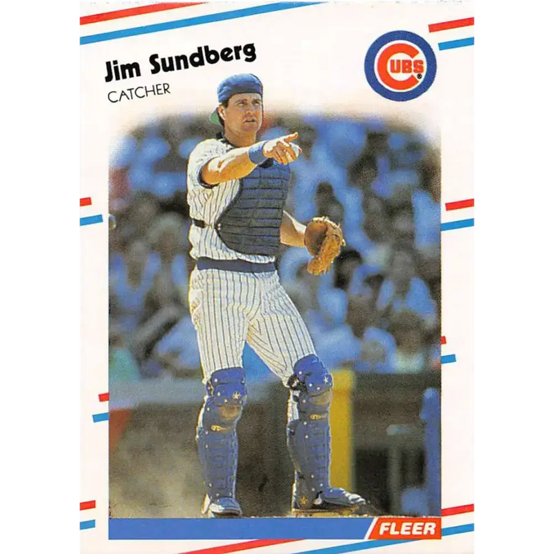 1988 Fleer #434 Jim Sundberg EX Excellent Chicago Cubs Baseball Card - Baseball Card Single
