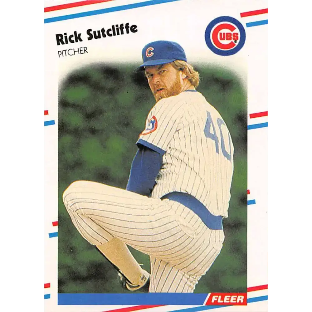 1988 Fleer #435 Rick Sutcliffe EX Excellent Chicago Cubs Baseball Card - Baseball Card Single
