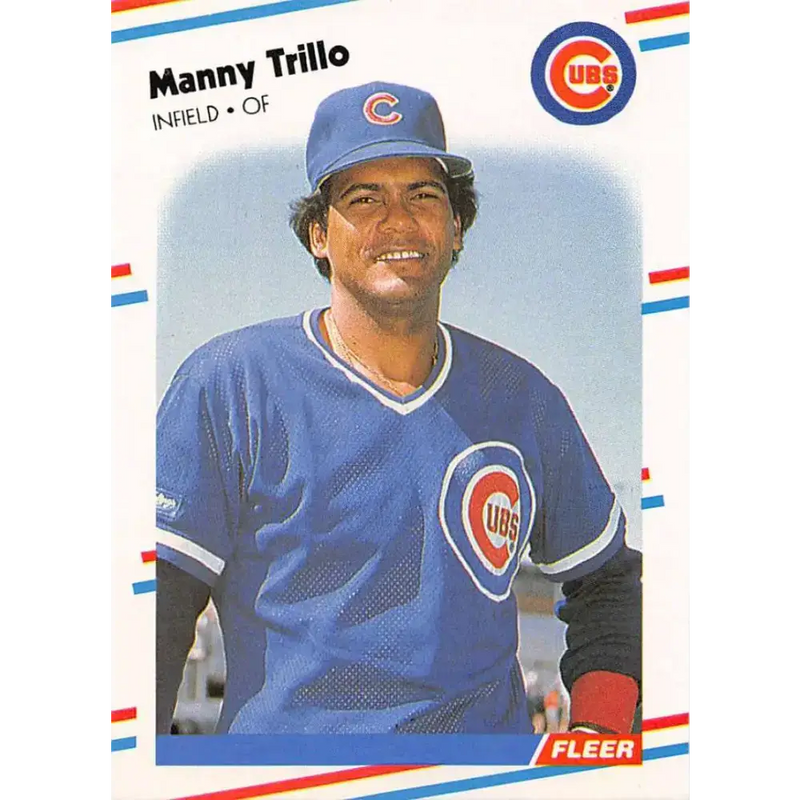 1988 Fleer #436 Manny Trillo EX Excellent Chicago Cubs Baseball Card - Baseball Card Single