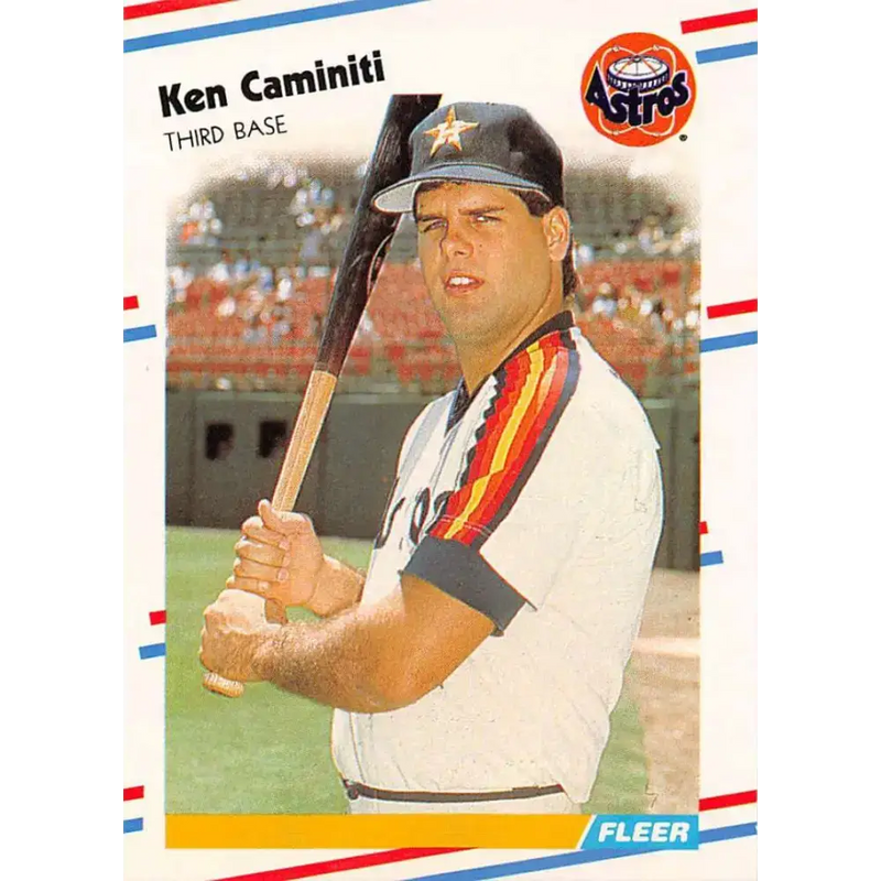 1988 Fleer #441 Ken Caminiti EX Excellent RC Rookie Houston Astros Baseball Card - Baseball Card Single