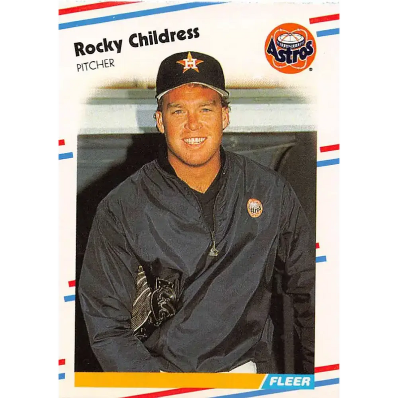 1988 Fleer #442 Rocky Childress EX Excellent RC Rookie Houston Astros Baseball Card - Baseball Card Single