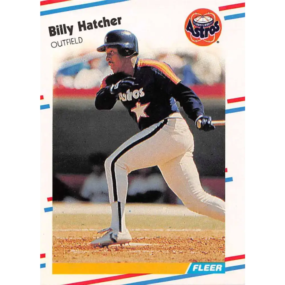 1988 Fleer #449 Billy Hatcher EX Excellent Houston Astros Baseball Card - Baseball Card Single