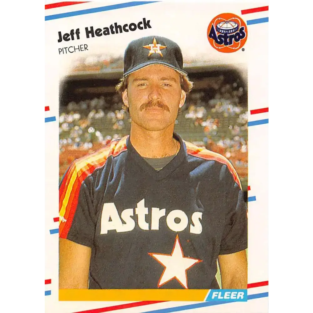 1988 Fleer #450 Jeff Heathcock EX Excellent Houston Astros Baseball Card - Baseball Card Single