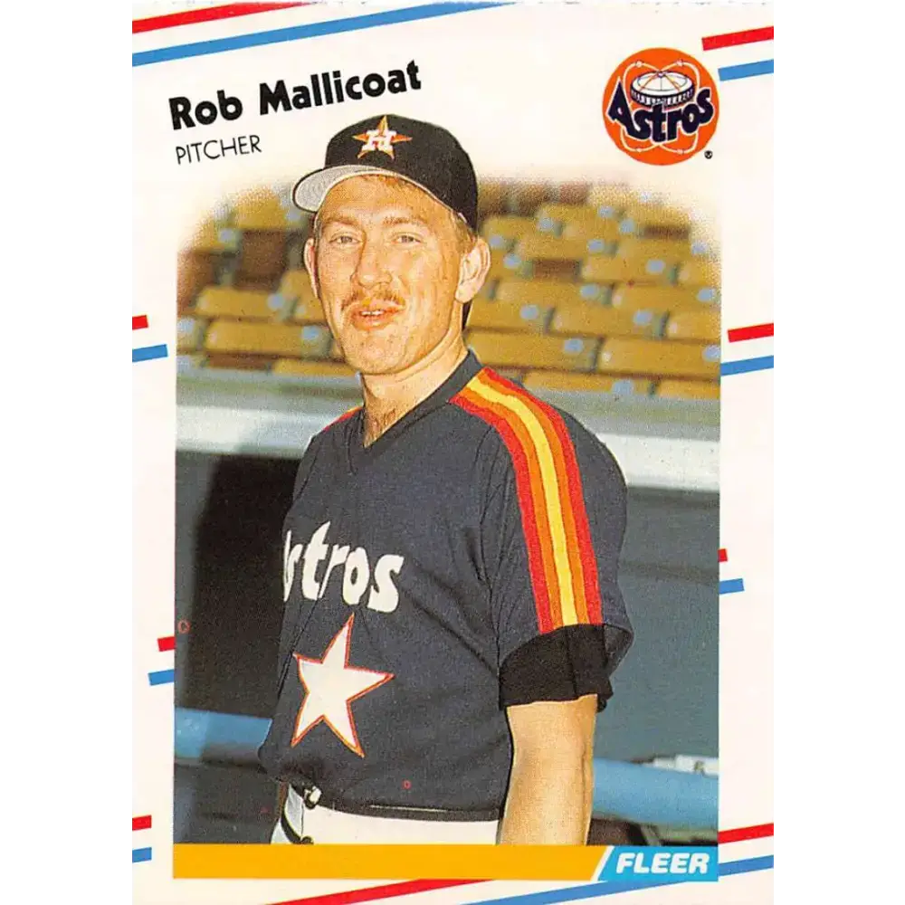 1988 Fleer #452 Rob Mallicoat EX Excellent RC Rookie Houston Astros Baseball Card - Baseball Card Single