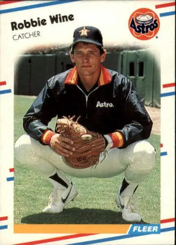 1988 Fleer Robbie Wine baseball card with original gloss from Astros collection