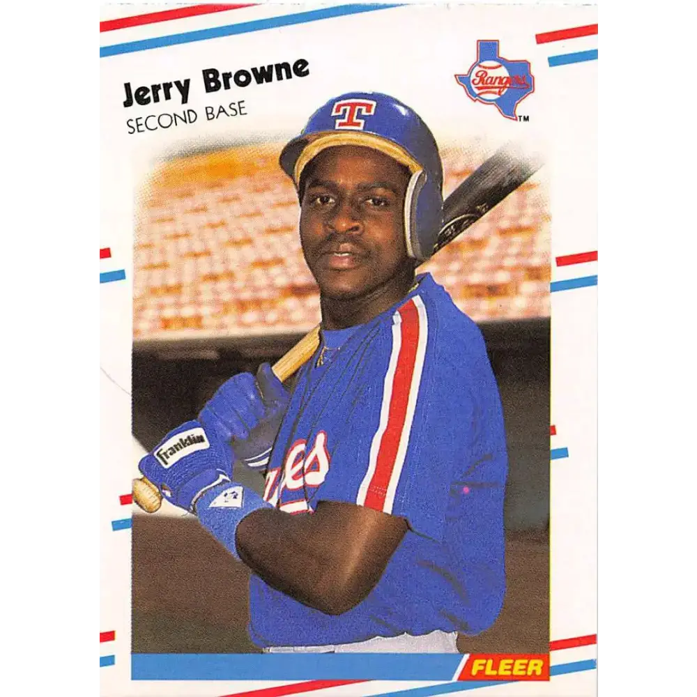 1988 Fleer #462b Jerry Browne EX Excellent Texas Rangers Baseball Card - Baseball Card Single