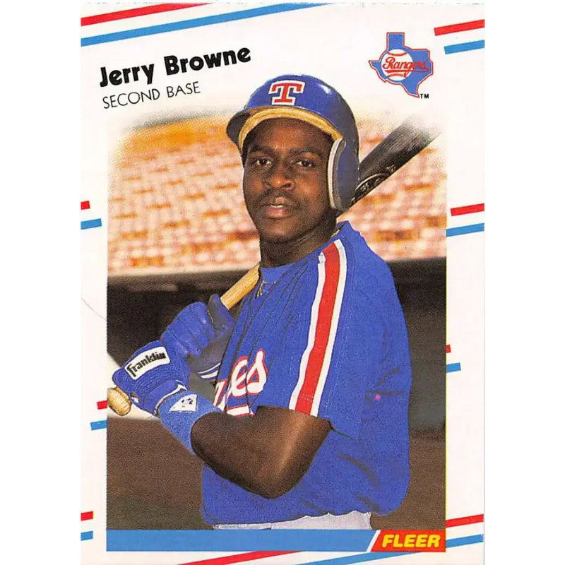1988 Fleer #462b Jerry Browne EX Excellent Texas Rangers Baseball Card - Baseball Card Single