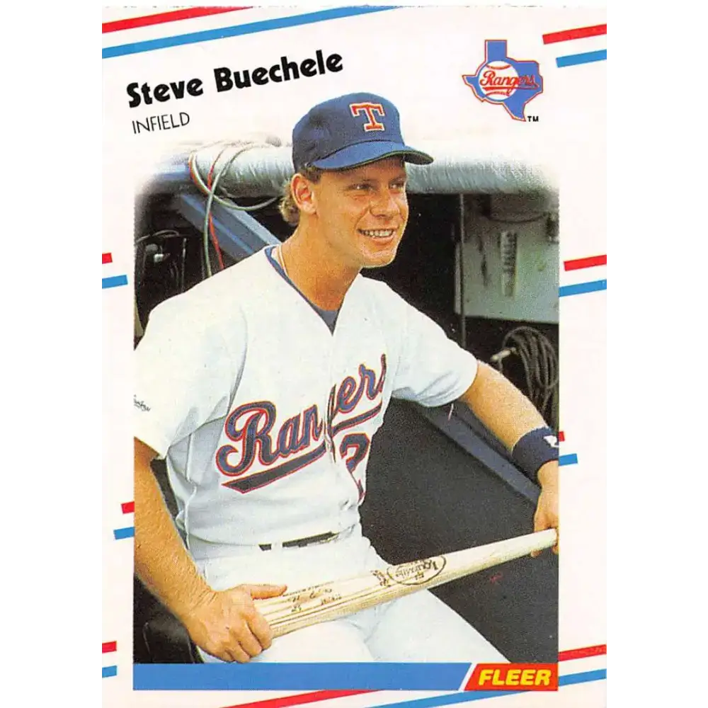 1988 Fleer #463 Steve Buechele EX Excellent Texas Rangers Baseball Card - Baseball Card Single