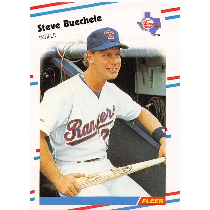 1988 Fleer #463 Steve Buechele EX Excellent Texas Rangers Baseball Card - Baseball Card Single
