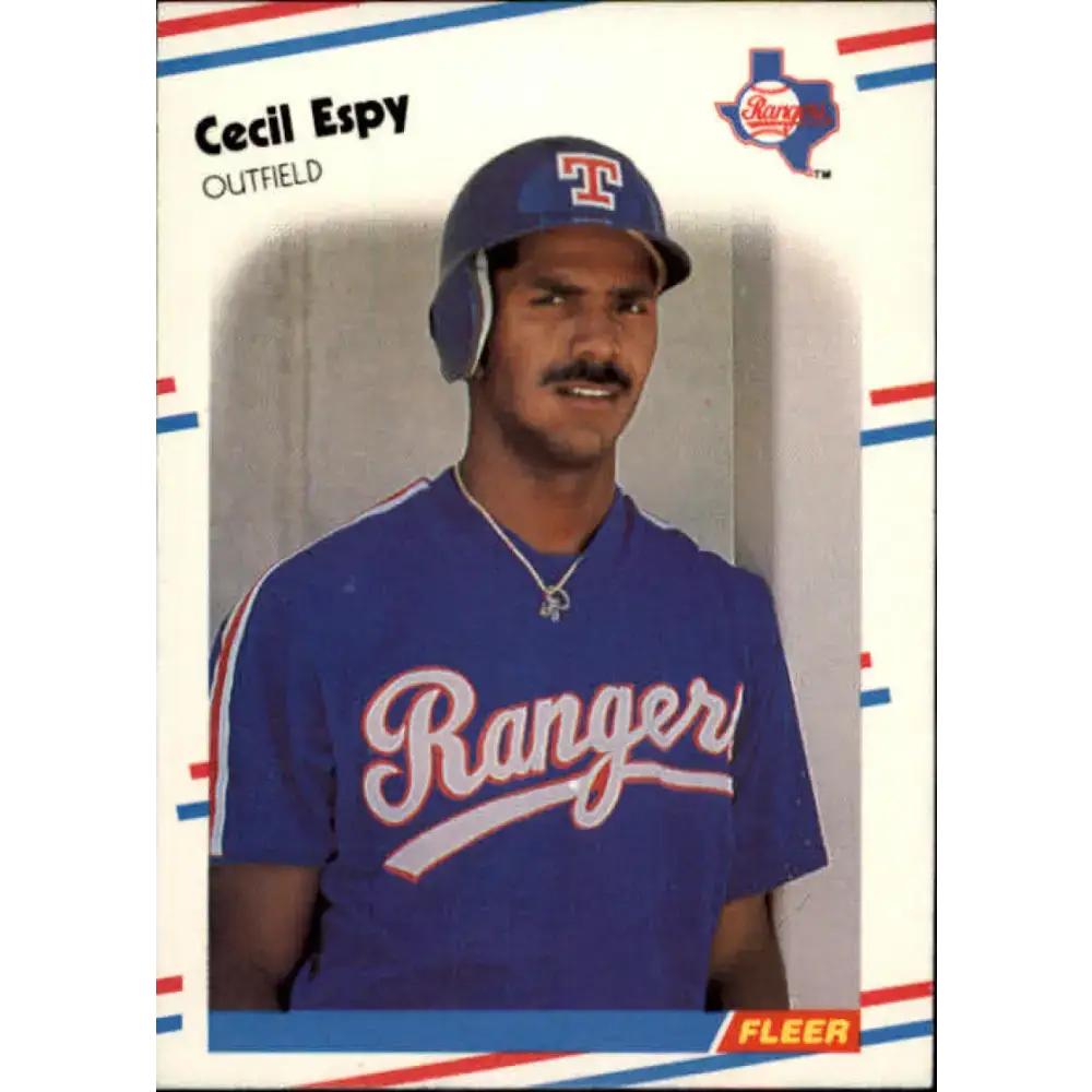 1988 Fleer #465 Cecil Espy EX Excellent RC Rookie Texas Rangers Baseball Card - Baseball Card Single