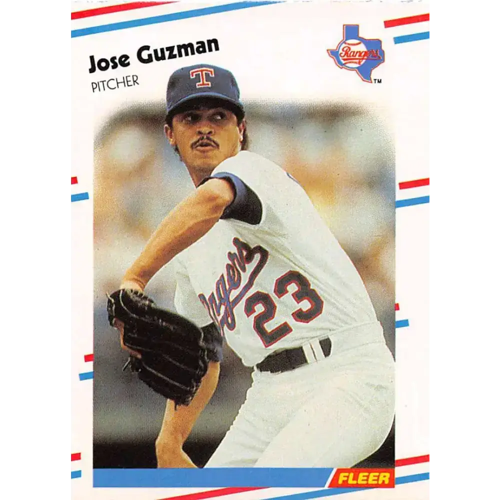 1988 Fleer #467 Jose Guzman EX Excellent Texas Rangers Baseball Card - Baseball Card Single