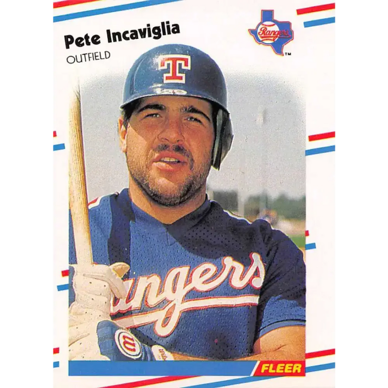 1988 Fleer #470 Pete Incaviglia EX Excellent Texas Rangers Baseball Card - Baseball Card Single