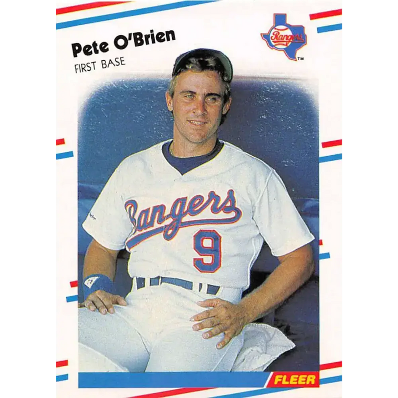 1988 Fleer #475 Pete O’Brien EX Excellent Texas Rangers Baseball Card - Baseball Card Single
