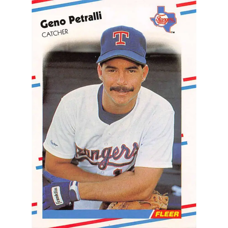 1988 Fleer #477 Geno Petralli EX Excellent Texas Rangers Baseball Card - Baseball Card Single