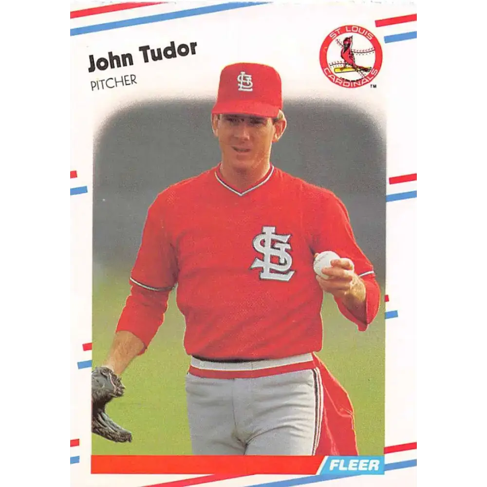 1988 Fleer #48 John Tudor EX Excellent St. Louis Cardinals Baseball Card - Baseball Card Single