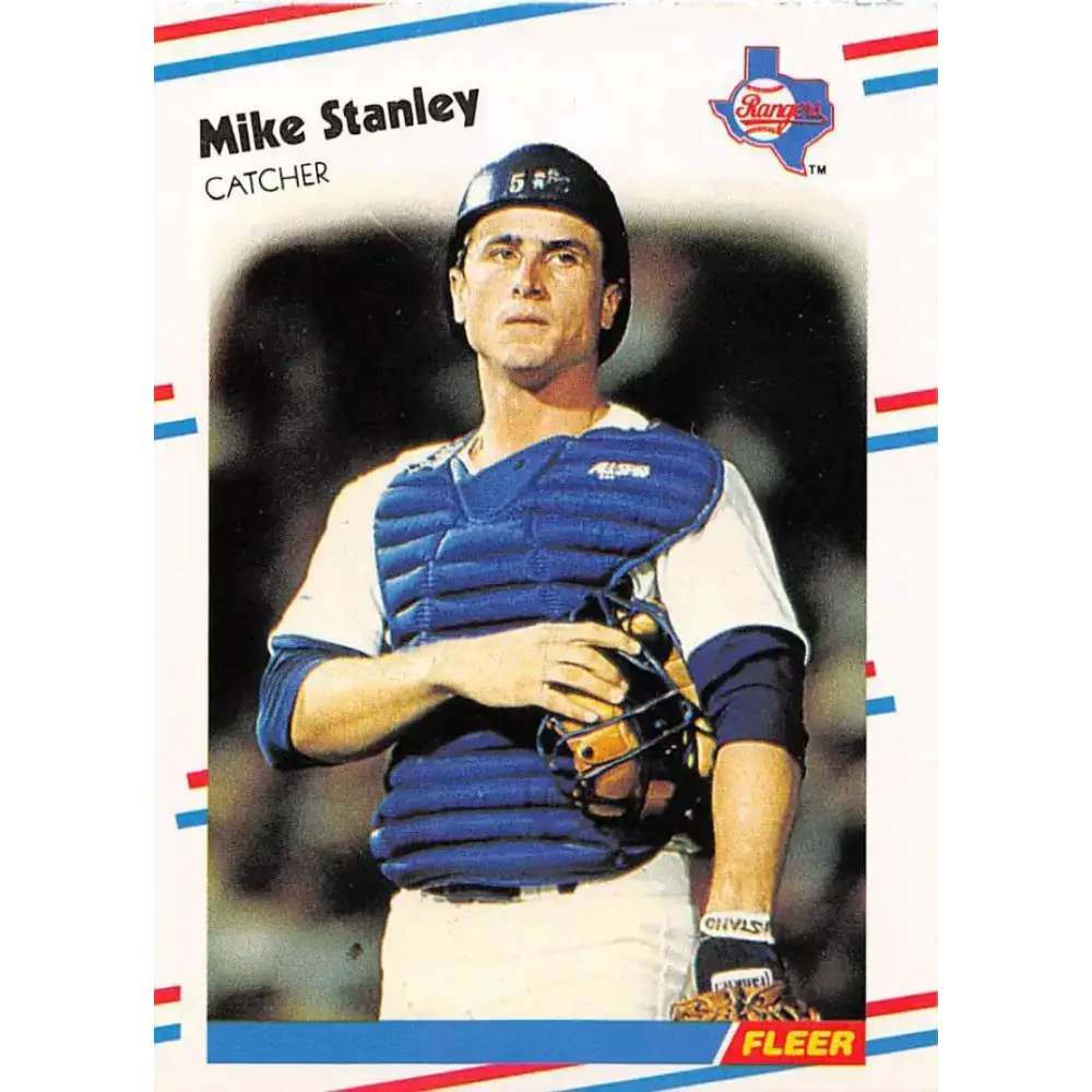 1988 Fleer #480 Mike Stanley EX Excellent Texas Rangers Baseball Card - Baseball Card Single