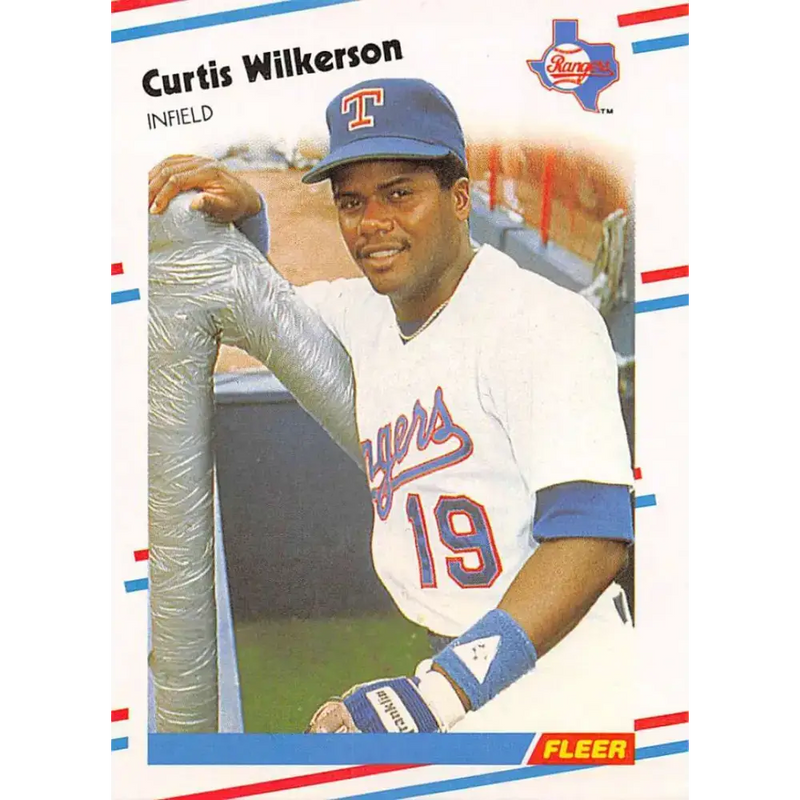 1988 Fleer #481 Curtis Wilkerson EX Excellent Texas Rangers Baseball Card - Baseball Card Single