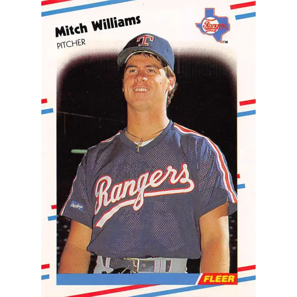 1988 Fleer #482 Mitch Williams EX Excellent Texas Rangers Baseball Card - Baseball Card Single