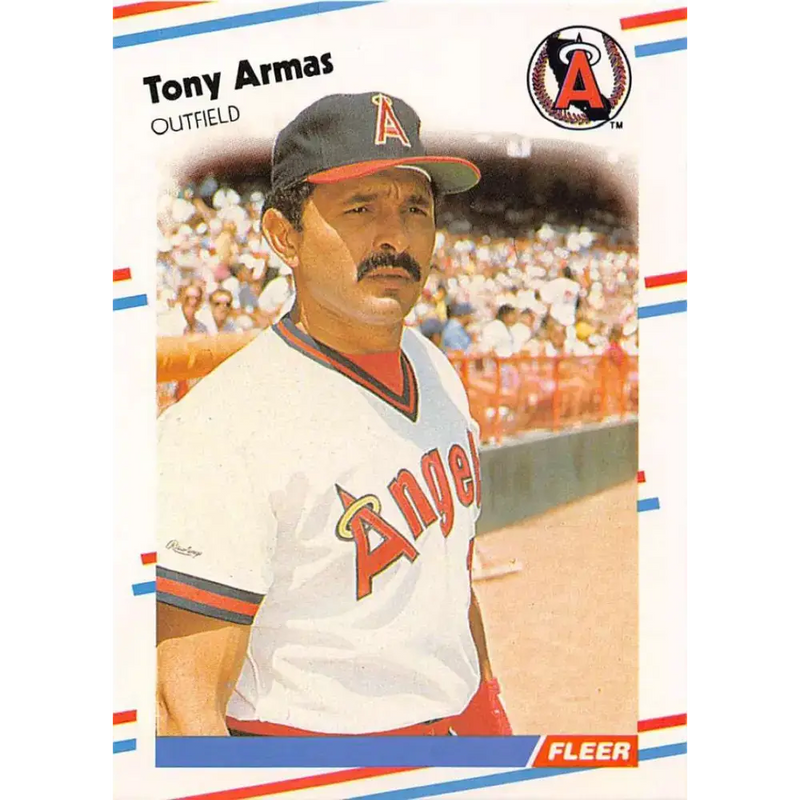 1988 Fleer #484 Tony Armas EX Excellent California Angels Baseball Card - Baseball Card Single