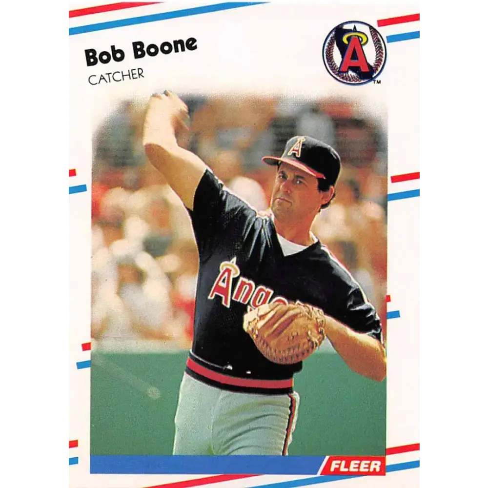 1988 Fleer #485 Bob Boone EX Excellent California Angels Baseball Card - Baseball Card Single