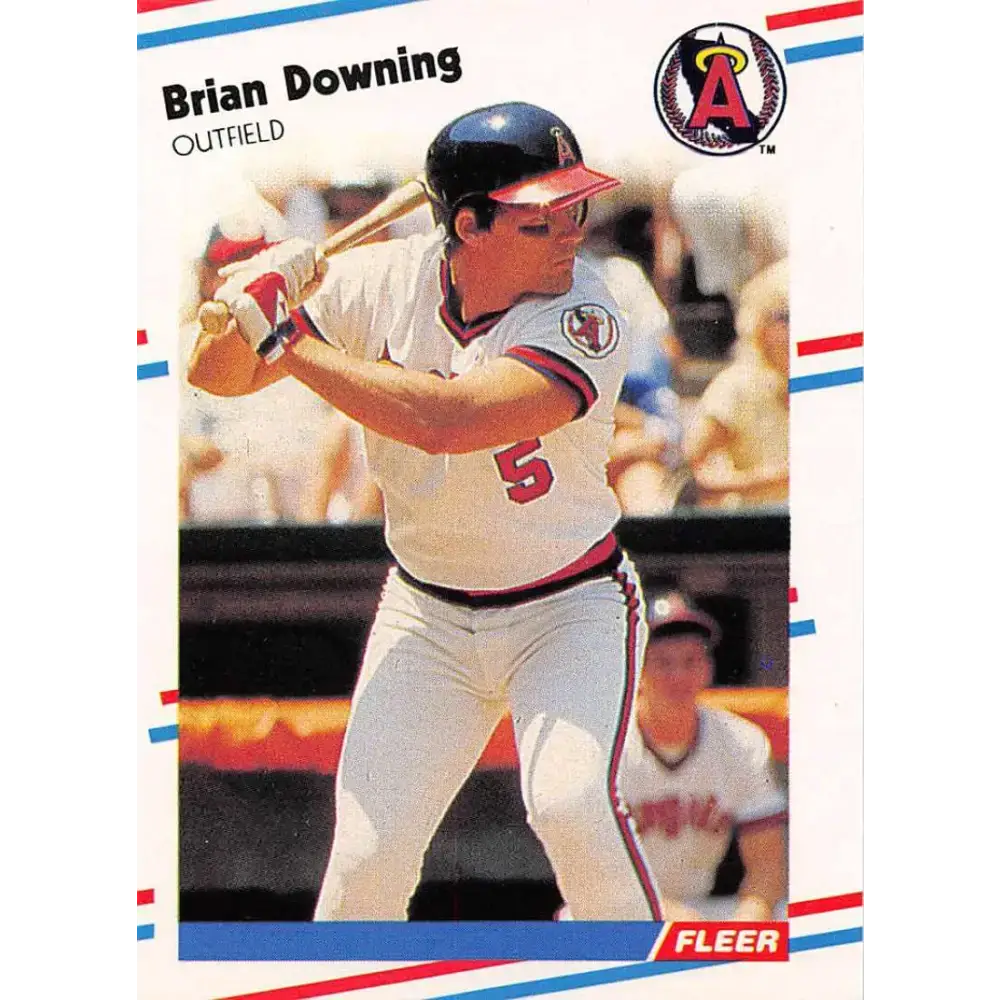1988 Fleer #488 Brian Downing EX Excellent California Angels Baseball Card - Baseball Card Single