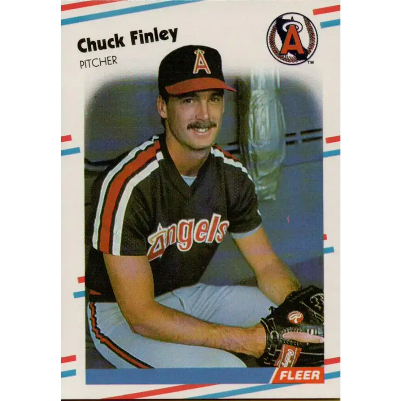 1988 Fleer #489 Chuck Finley EX Excellent California Angels Baseball Card - Baseball Card Single