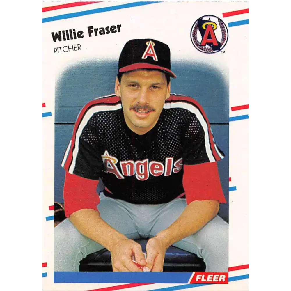 1988 Fleer #490 Willie Fraser EX Excellent California Angels Baseball Card - Baseball Card Single