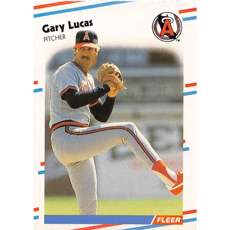 1988 Fleer #495 Gary Lucas EX Excellent California Angels Baseball Card - Baseball Card Single