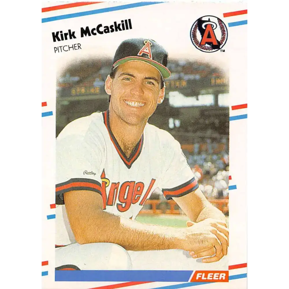 1988 Fleer #496 Kirk McCaskill EX Excellent California Angels Baseball Card - Baseball Card Single